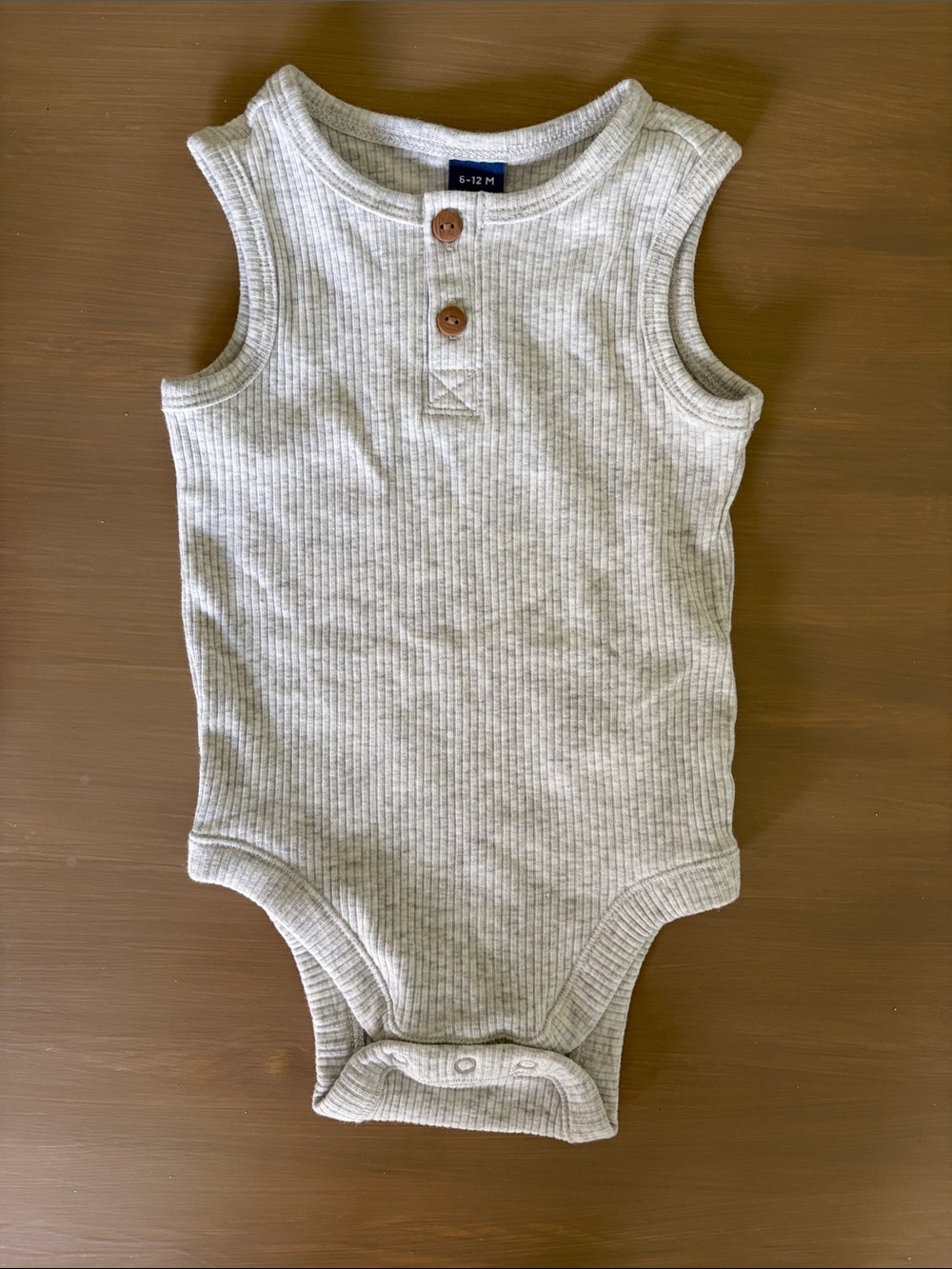 Old Navy Ribbed Tank One-Piece Bodysuit - Light Gray Size 6-12months
